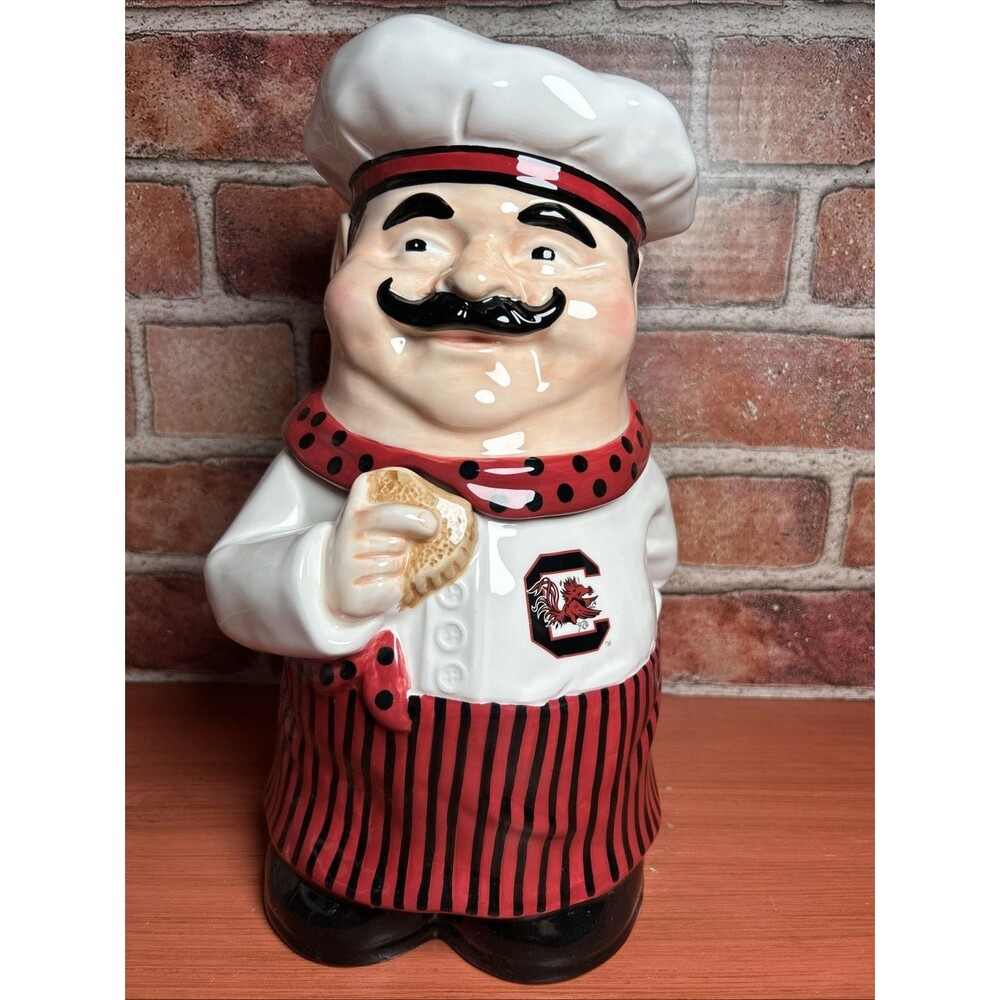 South Carolina Gamecocks Chef Cookie Jar 2004 The Memory Company 11.5” Tall